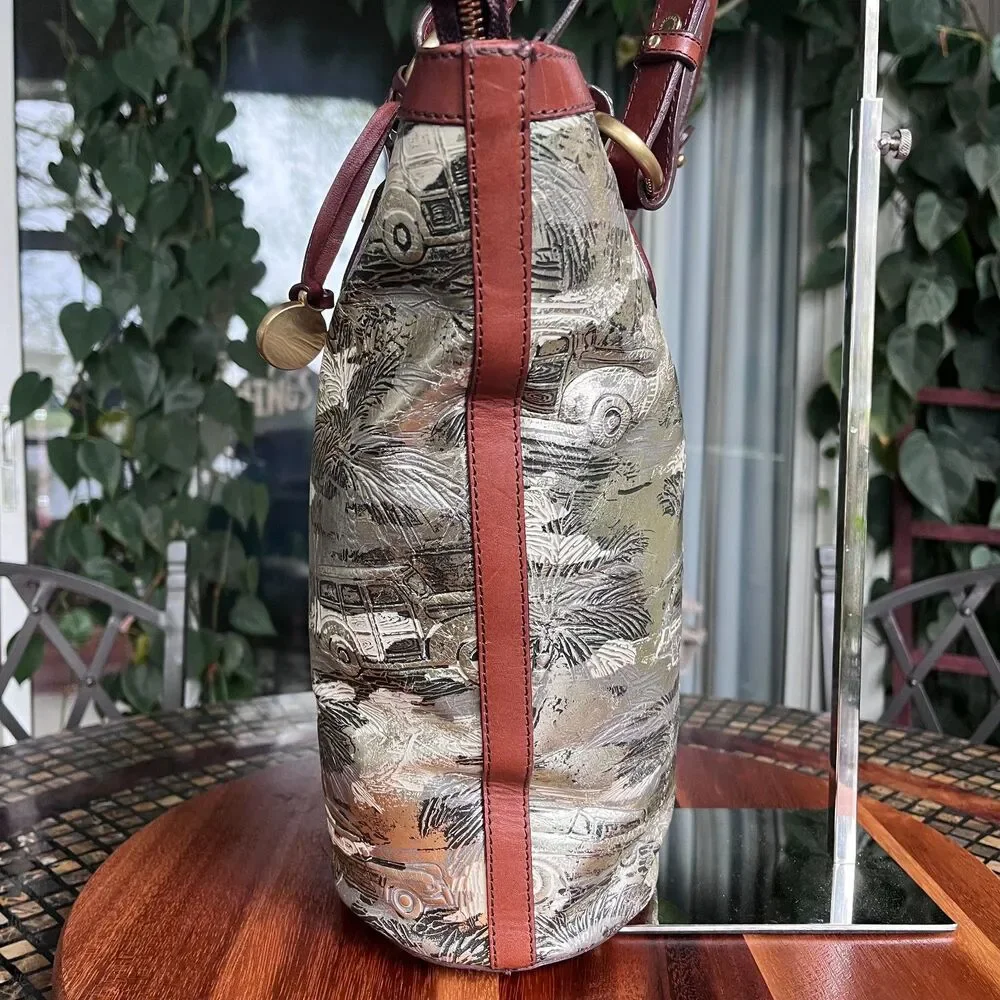 Brahmin RARE Limited Edition Jessie Vintage Copacabana Metallic Leather Tote